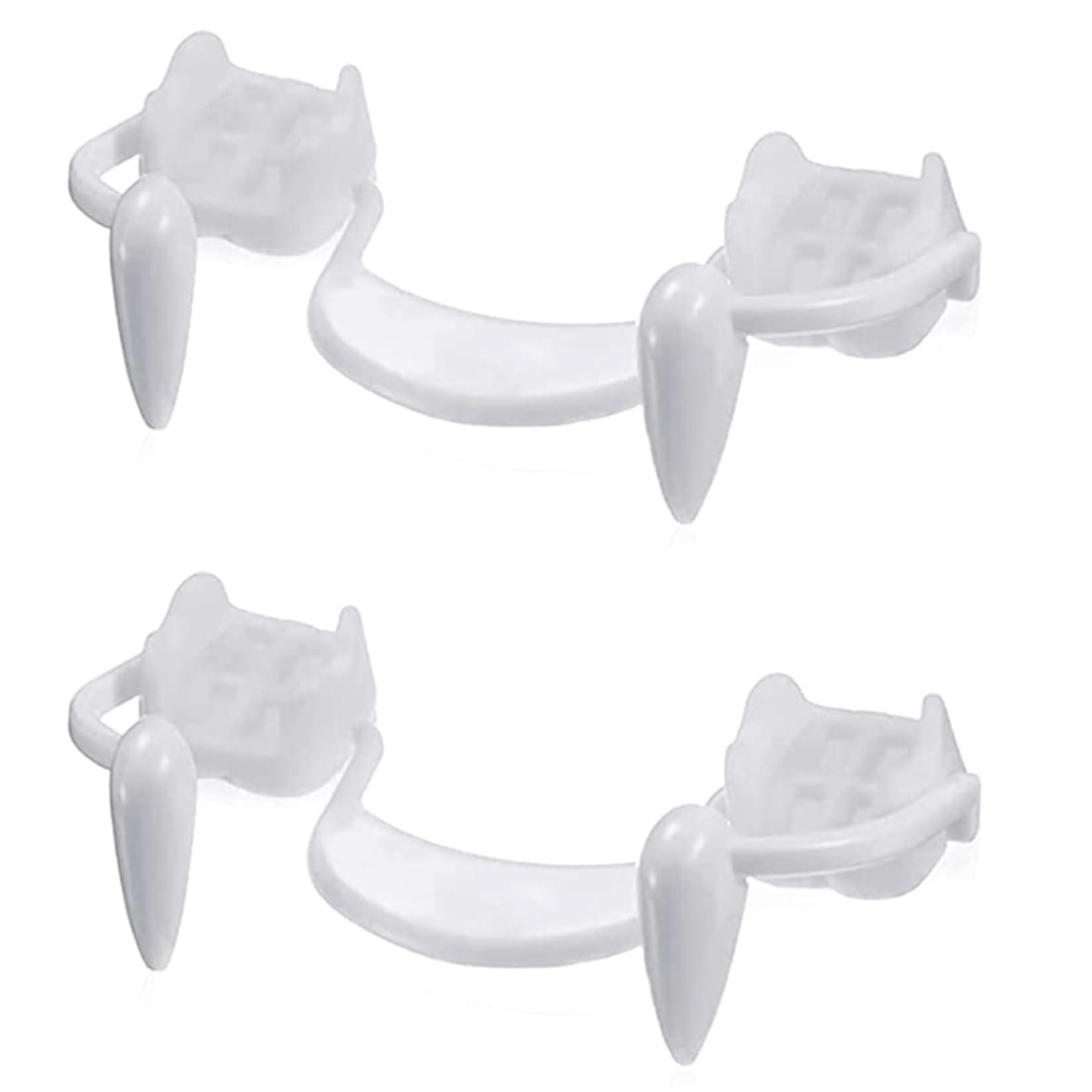 KUYYFDS KUYYFDS Vampire Teeth,Vampire Fangs Retractable Fangs for Adults 2 Pieces Telescopic Fangs Teeth Fake Fangs Braces Fake Dentures with Halloween Party Fangs