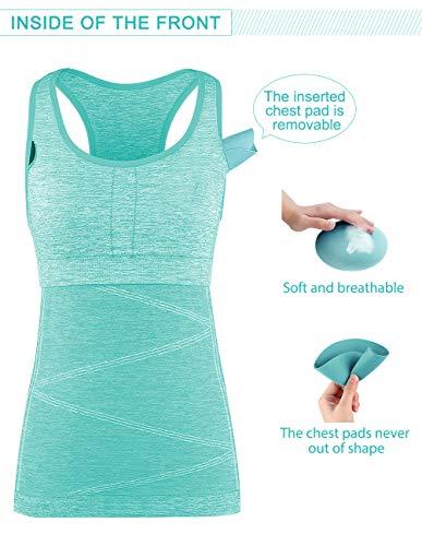 Disbest Disbest Yoga Tank Top, Women\'s Performance Stretchy Quick Dry Sports Workout Running Top Vest with Removable Pads