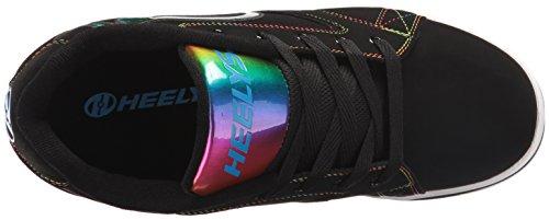 HEELYS HEELYS Kids Propel 2.0 Sneaker, Black/Rainbow/Foil, 3 Little Kid