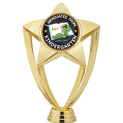 Crown Awards Crown Awards Kindergarten Graduation Trophy, 8\" Gold Star Kindergarten Graduation Trophies with Deluxe Round Base 10 Pack Prime