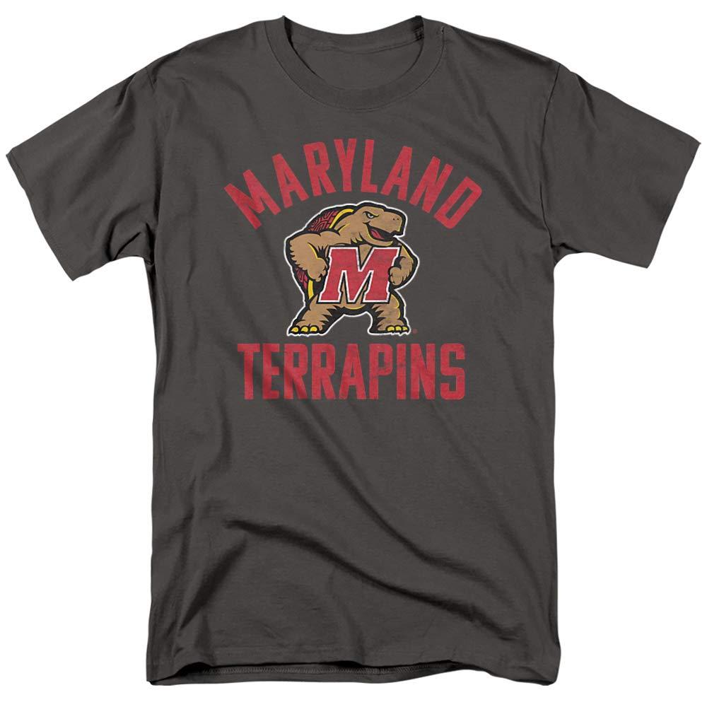 University of Maryland University of Maryland Official UMD Terrapin Logo Unisex Adult T-Shirt, Charcoal, Large