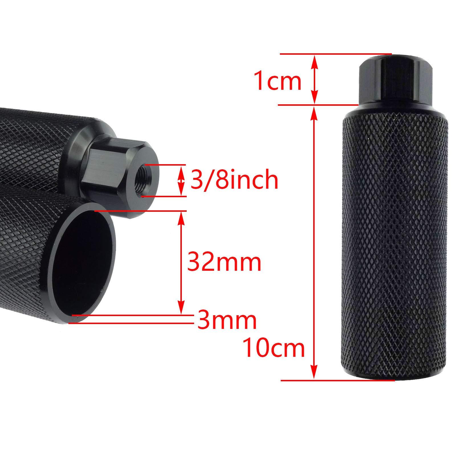 Zelerdo Zelerdo 2 Pairs Aluminum Alloy Bike Pegs for Mountain Bike Cycling Rear Stunt Pegs Fit 3/8 inch Axles (110x38 mm) (Black and Pure Red)