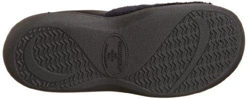 isotoner isotoner Women's Signature Microterry PillowStep Satin Cuff Clog Slippers, Black, 5.5-6 B(M) US