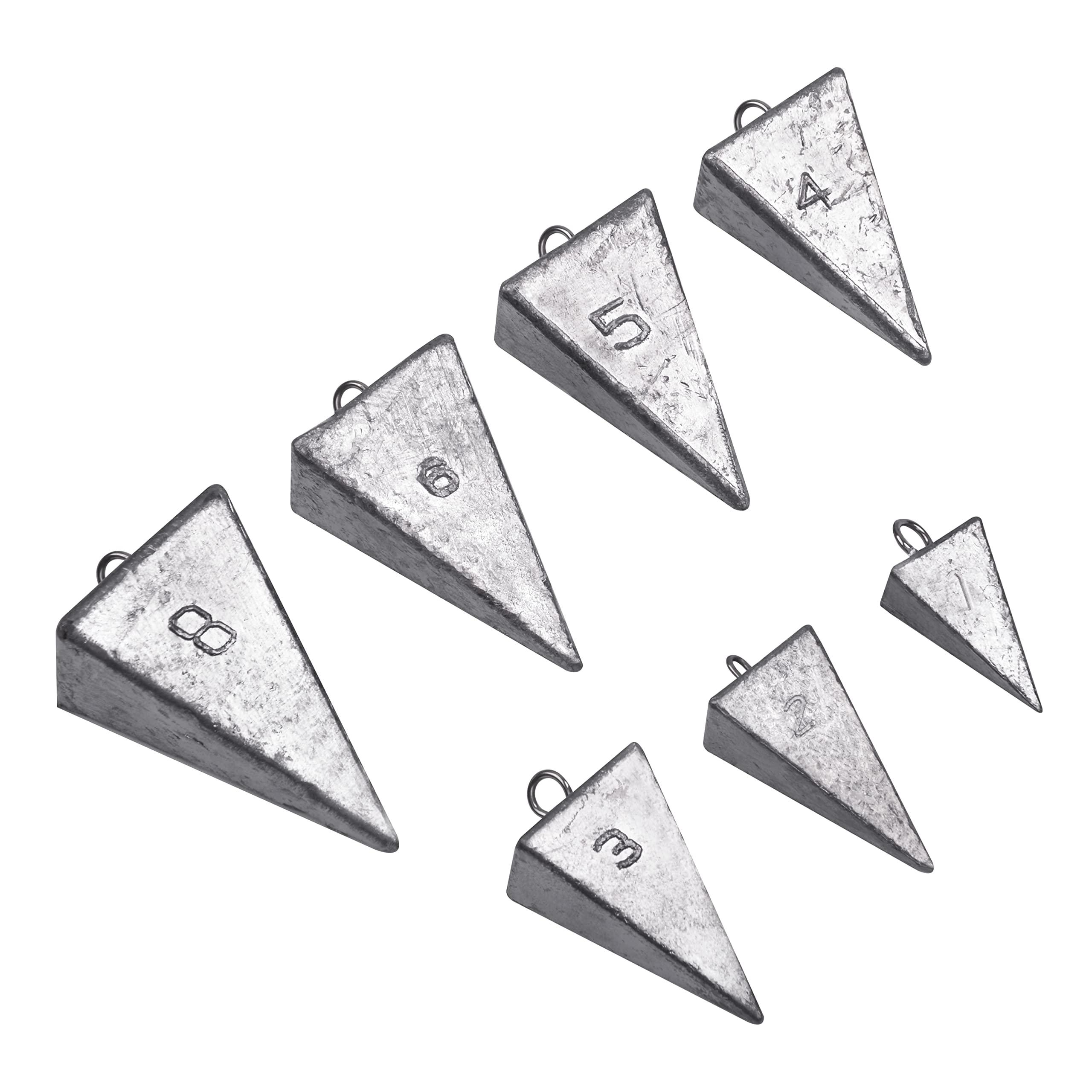 FUSIGO Pyramid Sinkers Fishing Weights, Bullet Fishing Weights Sinkers Tangle Free Fishing Weights for Saltwater Surf Fishing Gear Tackle 1oz 2oz 3oz 4oz 5oz 6oz 8oz
