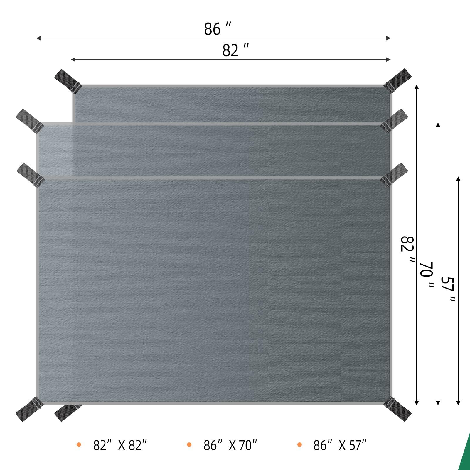 Arctic Lemmings Arctic Lemmings Camping Tarp Waterproof with Carry Bag for Under Tent, Ultralight Tent Footprint for Ground Camping Hiking (82\" x 82\")