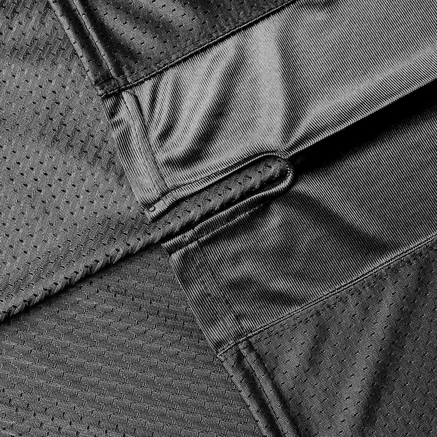 MESOSPERO MESOSPERO Blank Practice Football Jersey Mesh Athletic Sports Football T-Shirt Black White Red (Black, Large)