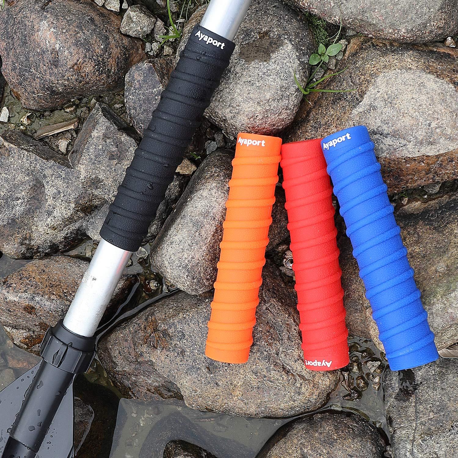 Ayaport Ayaport Kayak Paddle Grips Non-Slip Silicone Wraps Blister Prevention Kayaking Accessories for Take-Apart Paddles (Black)