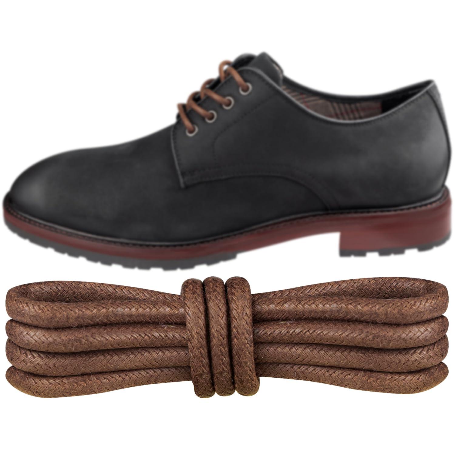 Endoto Endoto Waxed Shoelaces for Cole Haan Replacement Round Shoe Laces Oxford Golf Shoes(Color:Brown,Size:29Inch)