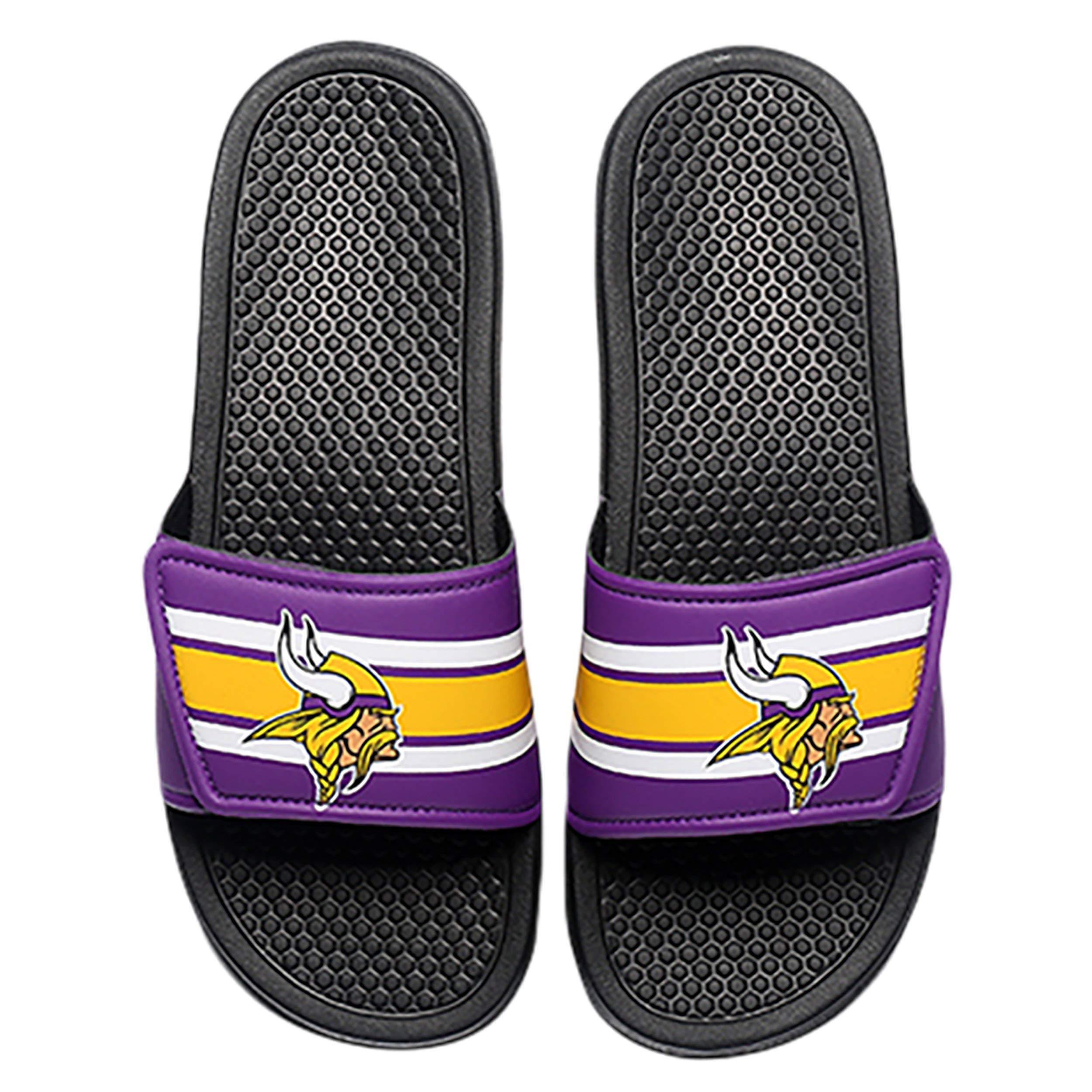 FOCO FOCO Minnesota Vikings NFL Mens Stripe Mens Legacy Sport Slide - M