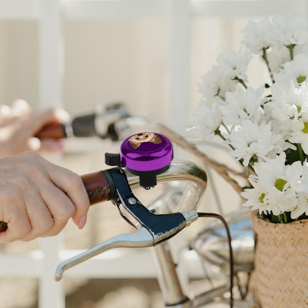 WIRESTER WIRESTER Purple Aluminum Round Bike Bell, Classic Ring Bicycle Bell, Bike Accessories Bell Ring for Adults Kids Girls Boys - Yorkshire Terrier Dog