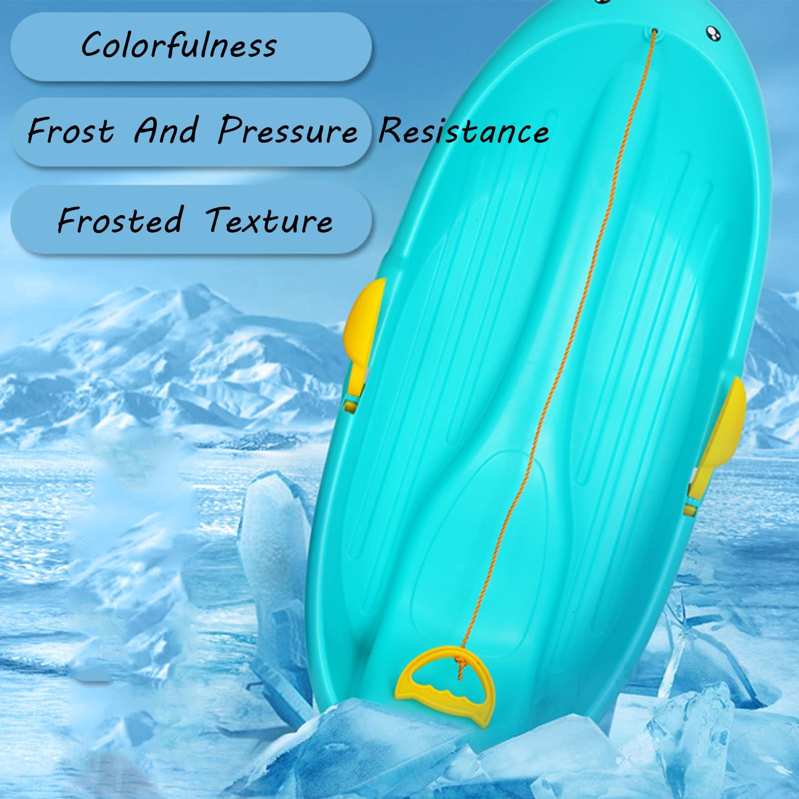 TUOYIBO Thickened Wear-Resistant Sledge, Children\'s Snowboard Sledge, Plastic Sledge, Adult Sledge with Backrest