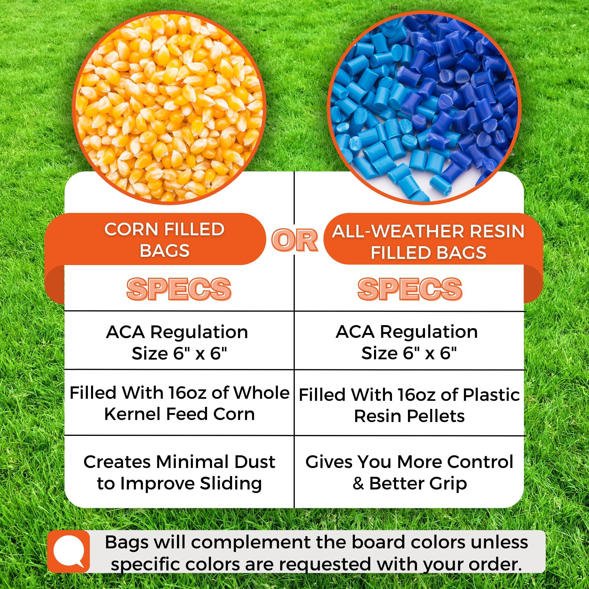 Skip\'s Garage Skip\'s Garage Guinea Pig Cornhole Set - All-Weather 2x4 (Weather Bags) - Include Case + Edge Lights