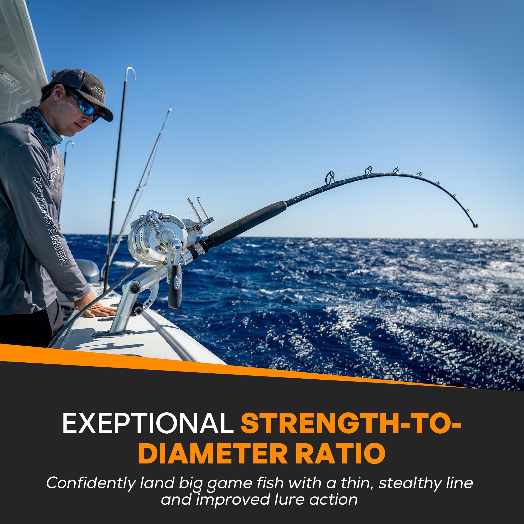 FINS FINS XS Big Game Braid - USA Made - 8-End Round Abrasion Resistant Braided Fishing Line for Freshwater/Saltwater Trolling and Bottom Fishing - White - 100 lb - 150 Yds