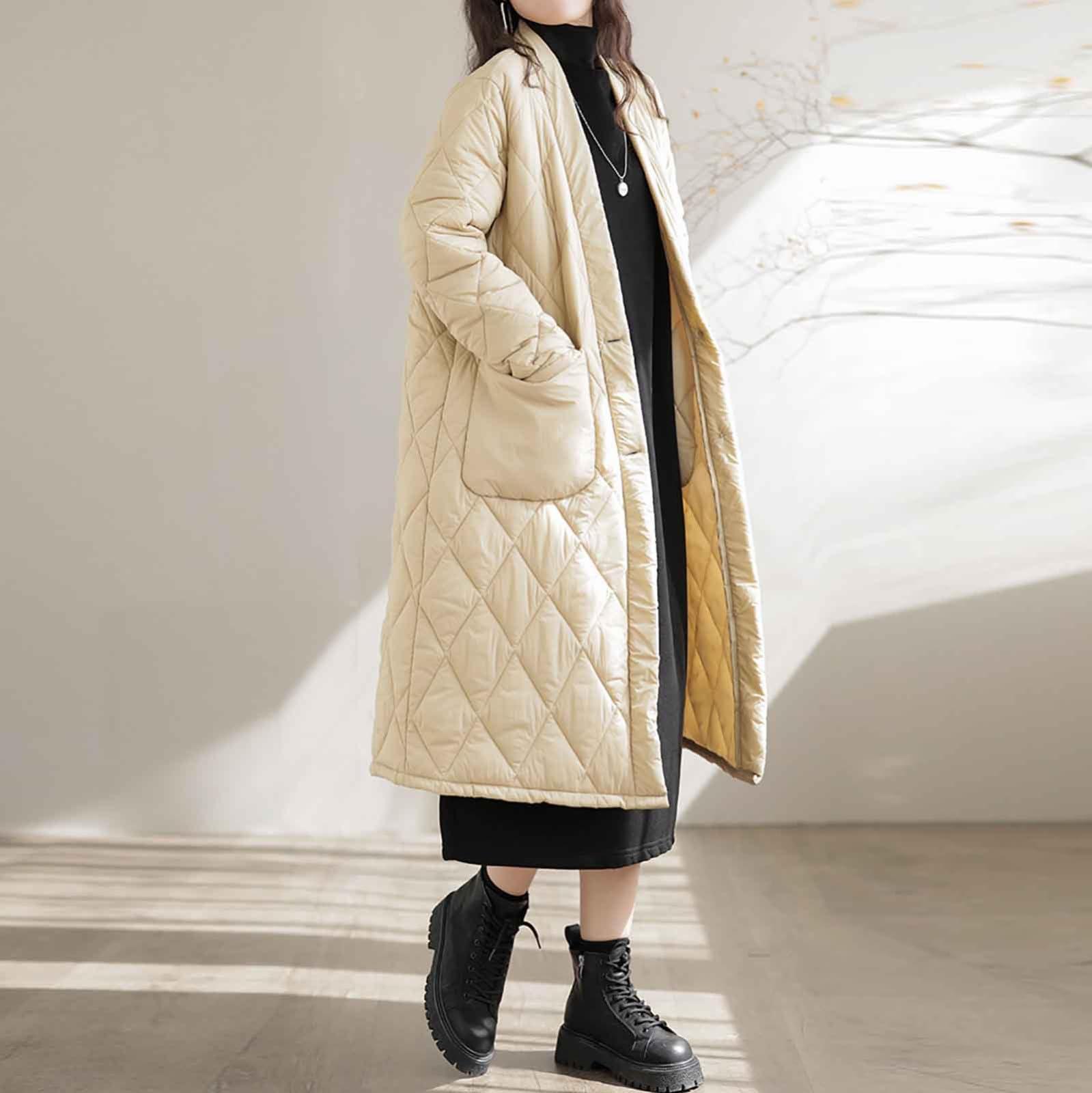 NineFit Basics Plus Size Womens Winter Coats Lightweight Puffer Jackets Thicken Warm Long Quilted Jackets Parkas Down Coats Outerwear