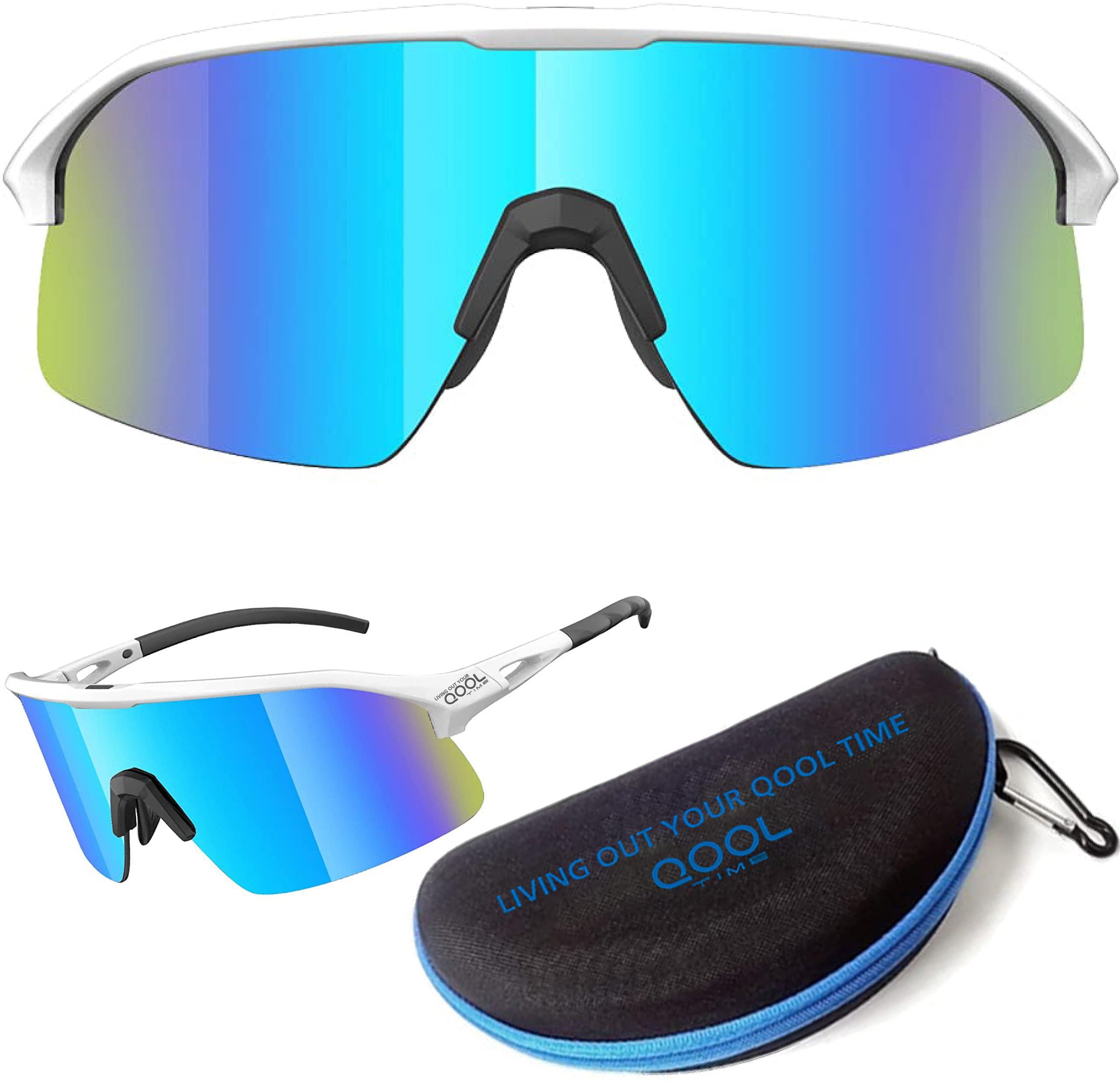 Living out your qool time Living out your qool time Polarized shield warp around Cycling Sunglasses Men Women Baseball ski Triathlon Volleyball Running pickleball 118