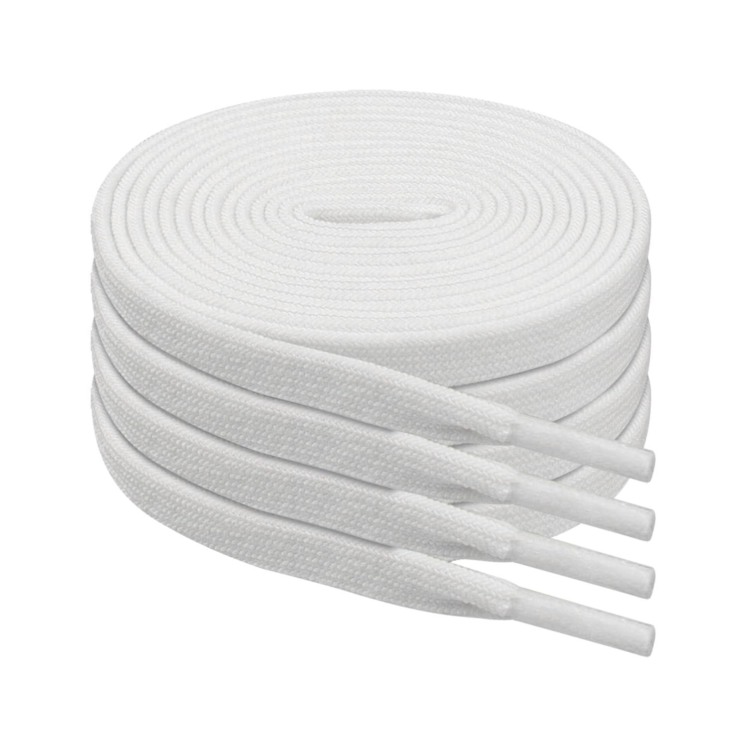 Endoto 2 Pairs Elastic Shoe Laces for Nike Blazer Flat Stretchy Bungee Replacement Shoelaces(Color:White,Size:54Inch)