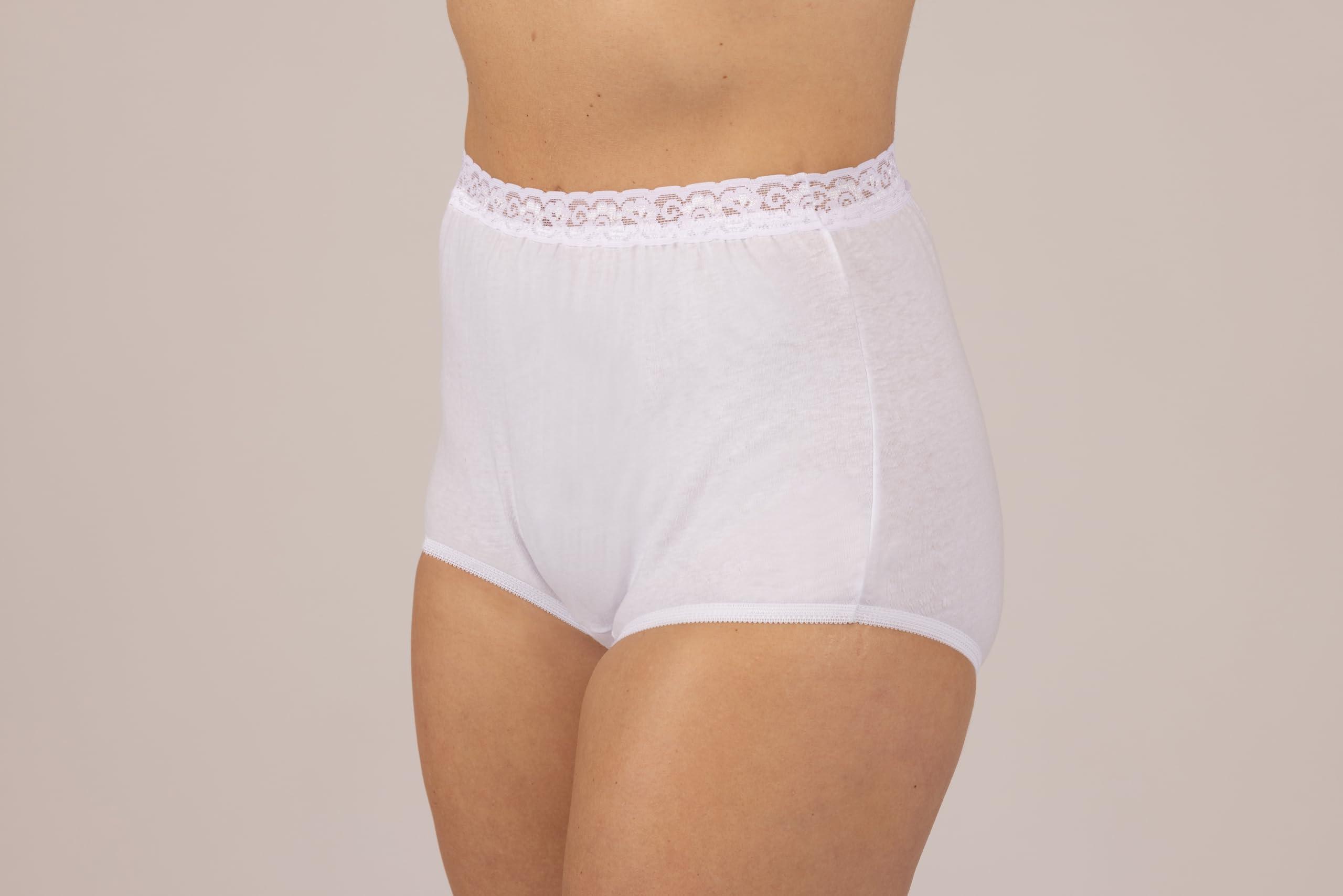 Dixie Belle Dixie Belle Lace Trim Cotton Full Brief Panty 3 Pack (US, Numeric, 11, Regular, Regular, White)