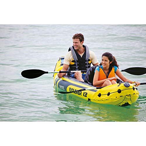 Intex Intex Explorer K2 Yellow 2 Person Inflatable Kayak with Aluminum Oars & Air Pump