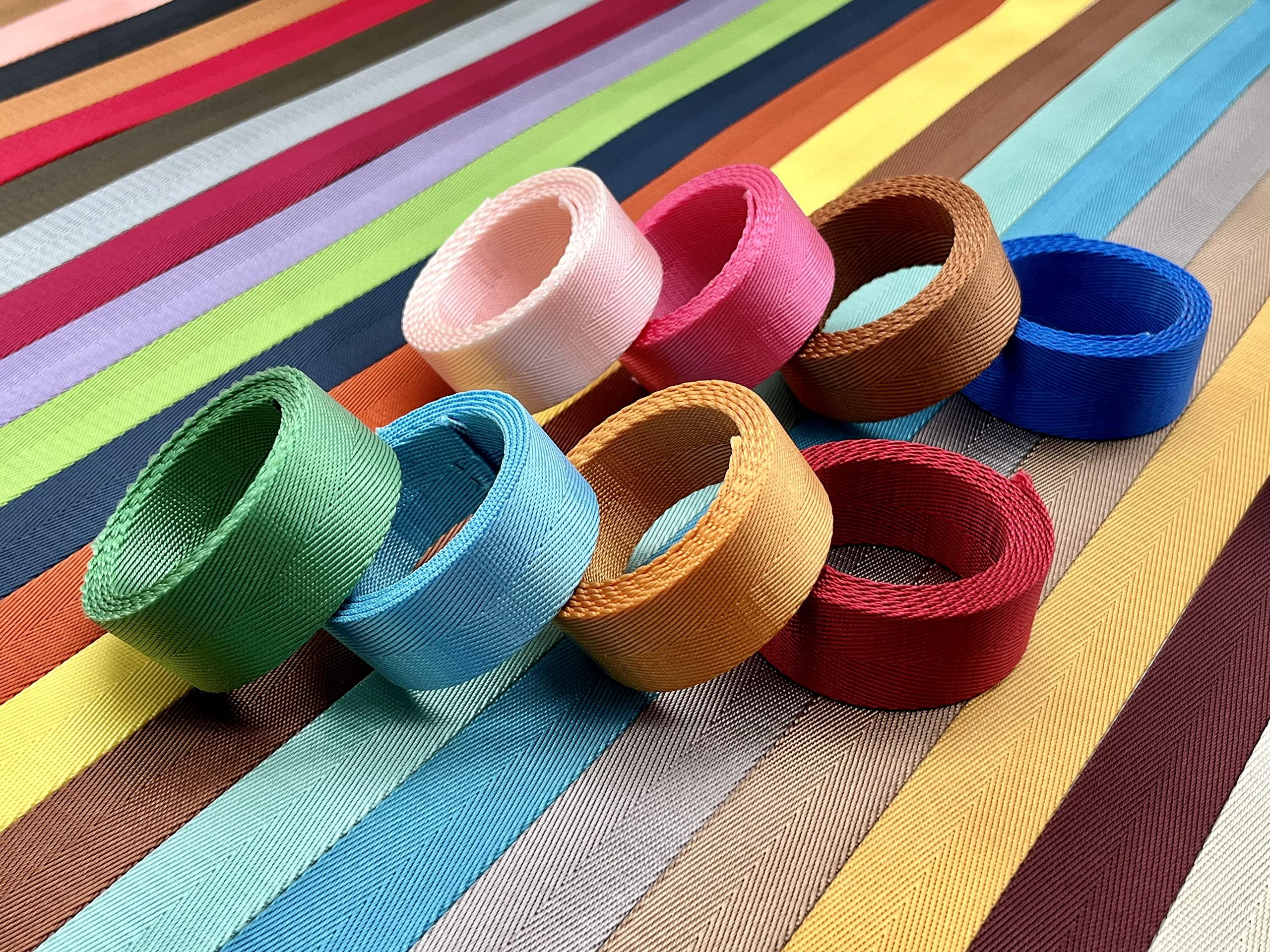 3dancraftit 3dancraftit Nylon Webbing Ribbon Sold by The Yard Heavy Weight Strap Replacement Colored 6 Size to Choose ZD3-1Y