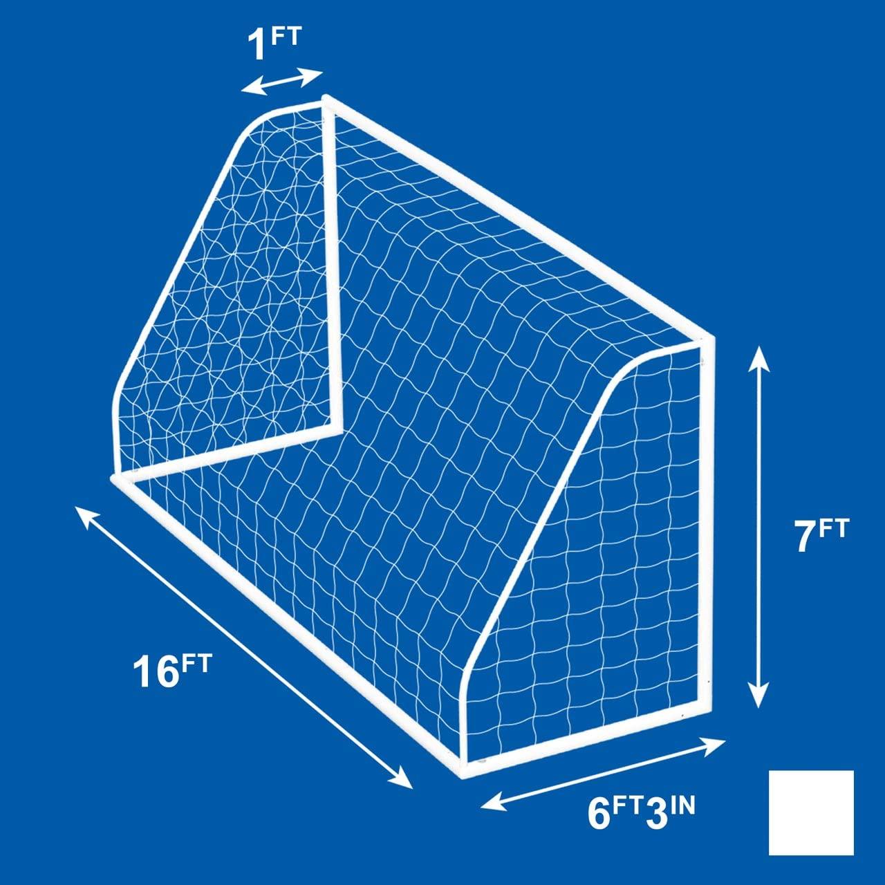 FORZA FORZA 16ft x 7ft Soccer Net - Single or Pair Soccer Nets | Replacement Soccer Goal Net for 16x7 Soccer Goals | White Mesh Net for Junior & Adult Soccer [Net Only] (Pair of Nets [2X])
