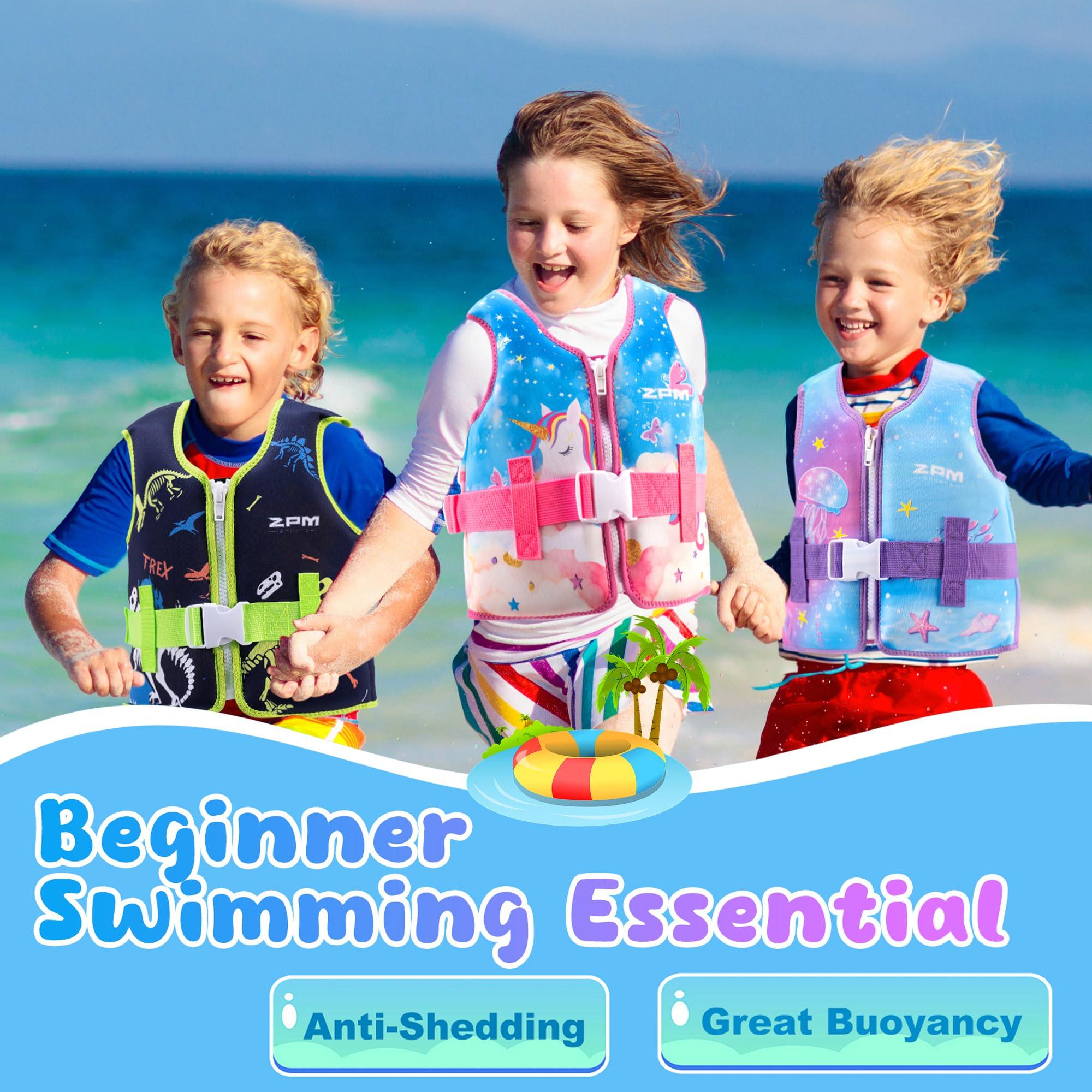 2PM SPORTS 2PM SPORTS Toddler Swim Vest for 20-50 lbs Kids Float Jacket with Adjustable Safety Strap for Girls Boys 2 3 4 5 6 Years Old Premium Buoyancy Neoprene Children Swimming Floaties