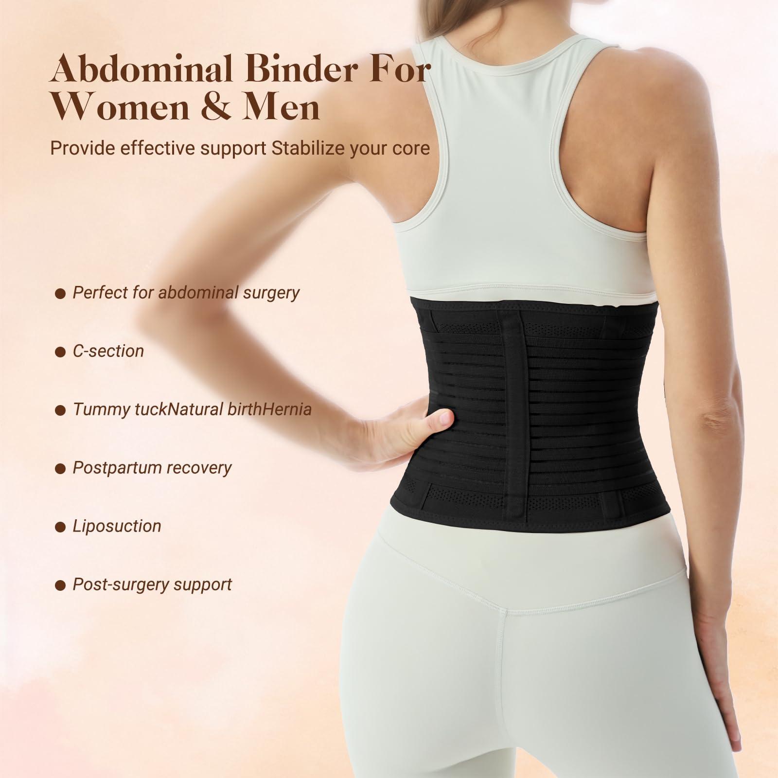 Trendyline Trendyline Postpartum Belly Band for Women: Abdominal Binder Post Surgery Stomach Compression Support Belt - Post Partum Waist Girdle C Section Recovery Wrap Black