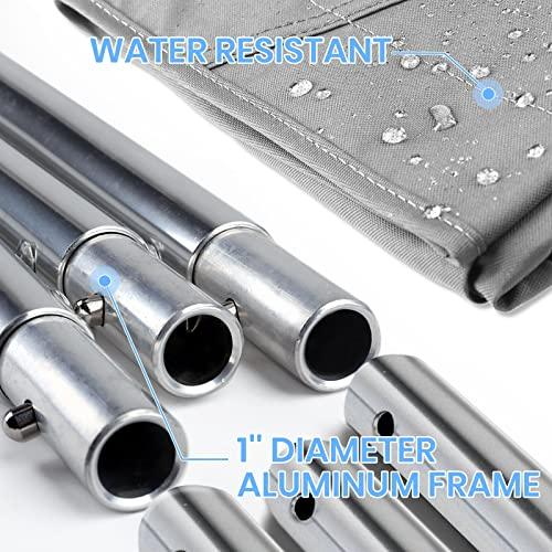 Leader Accessories Leader Accessories Light Grey 3 Bow 6'L x 46" H x 85"-90" W Bimini Top Boat Cover Includes 4 Straps 2 Rear Support Poles Mounting Hardwares Storage Boot with 1" Aluminum Frame