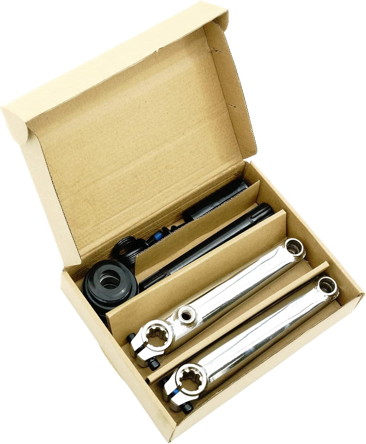 MICARGI MICARGI BMX 3pc Crank Set,Single Speed Bike Crankset with 3pc Crankset, Crank Arms, and Hex Bolt,Type: 19mmx164mm Chrome (CS-UBX164-CP)