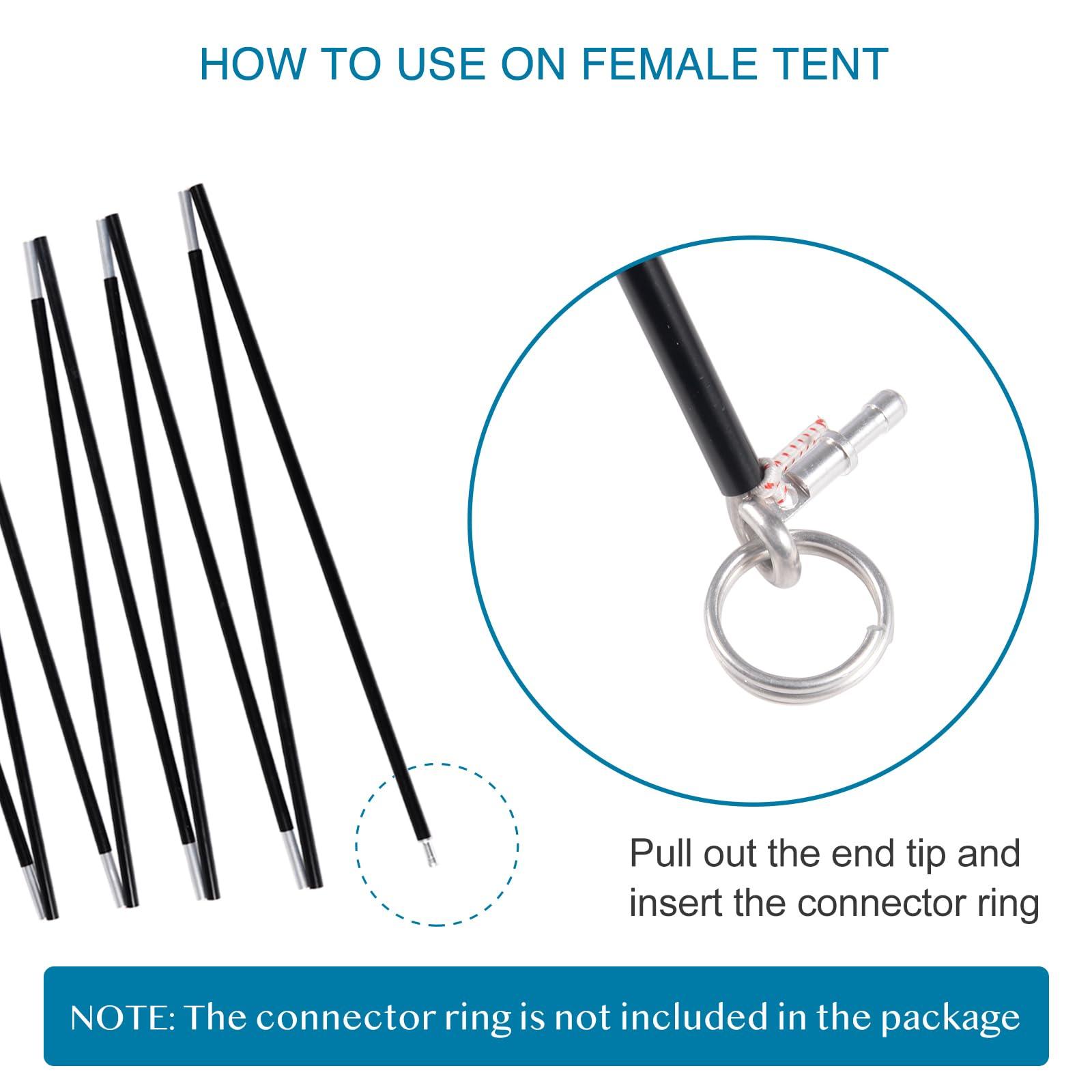 BRILLIANCE4U Tent Poles, BRILLIANCE4U Grey Tent Poles Replacement, Pre-Assembled Aluminum Tent Pole 14ft 8.7 in, 7001 T6 Heated Tent Rod Outer Dia. 0.33 8.5mm, 176.7 in 1 Pole