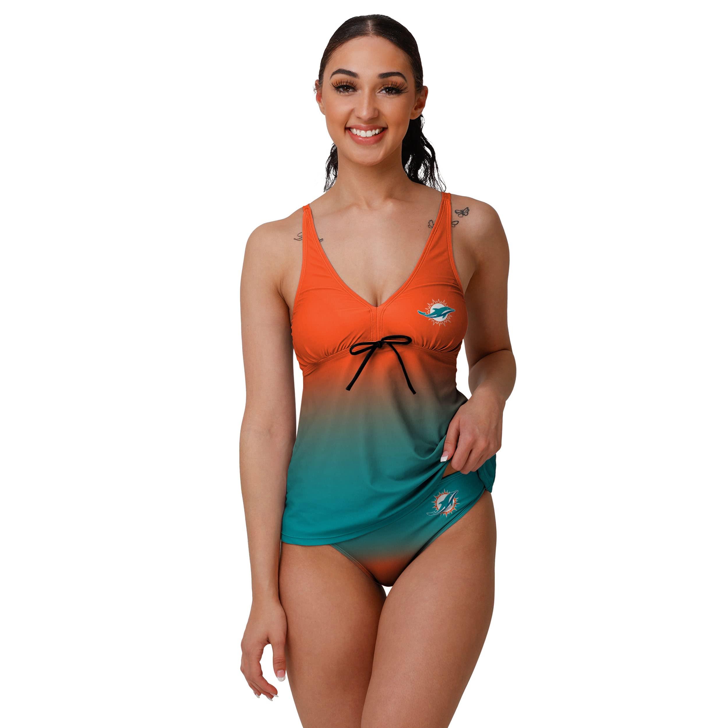 FOCO FOCO Women's NFL Team Logo Ladies Bathing Swim Wear Suit, Gametime Gradient-Bikini Bottom, Large