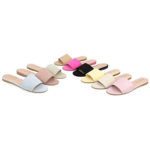 Journee Collection Journee Womens Kolinna Tru Comfort Foam Slip On Flat Sandals