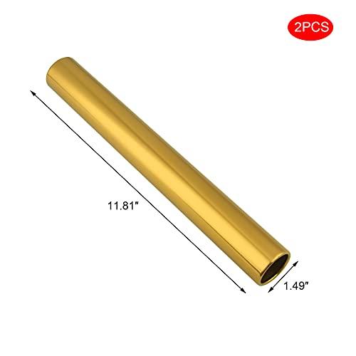 Cosmos Cosmos Pack of 2 Aluminium Track Field Relay Batons for Outdoor Field Race Running Practice Athlete (Gold)
