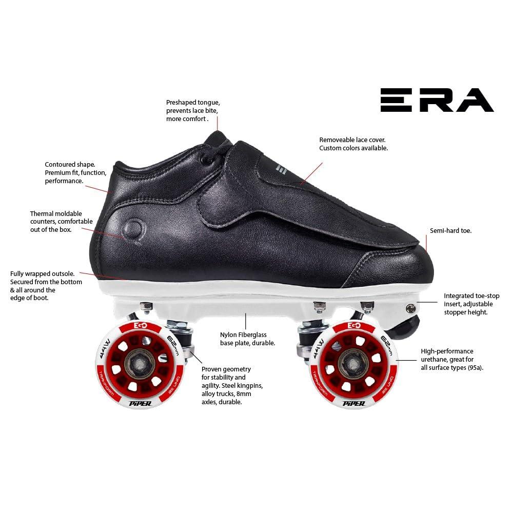 Uniq Skates Uniq Skates Quad Speed Jam Roller Skates - High-Performance Skates - Durable Construction, Cushioned Lining, Lightweight Design - Ideal for Jam Skates Enthusiasts - Size Men 5 / Ladies 6 - black-green