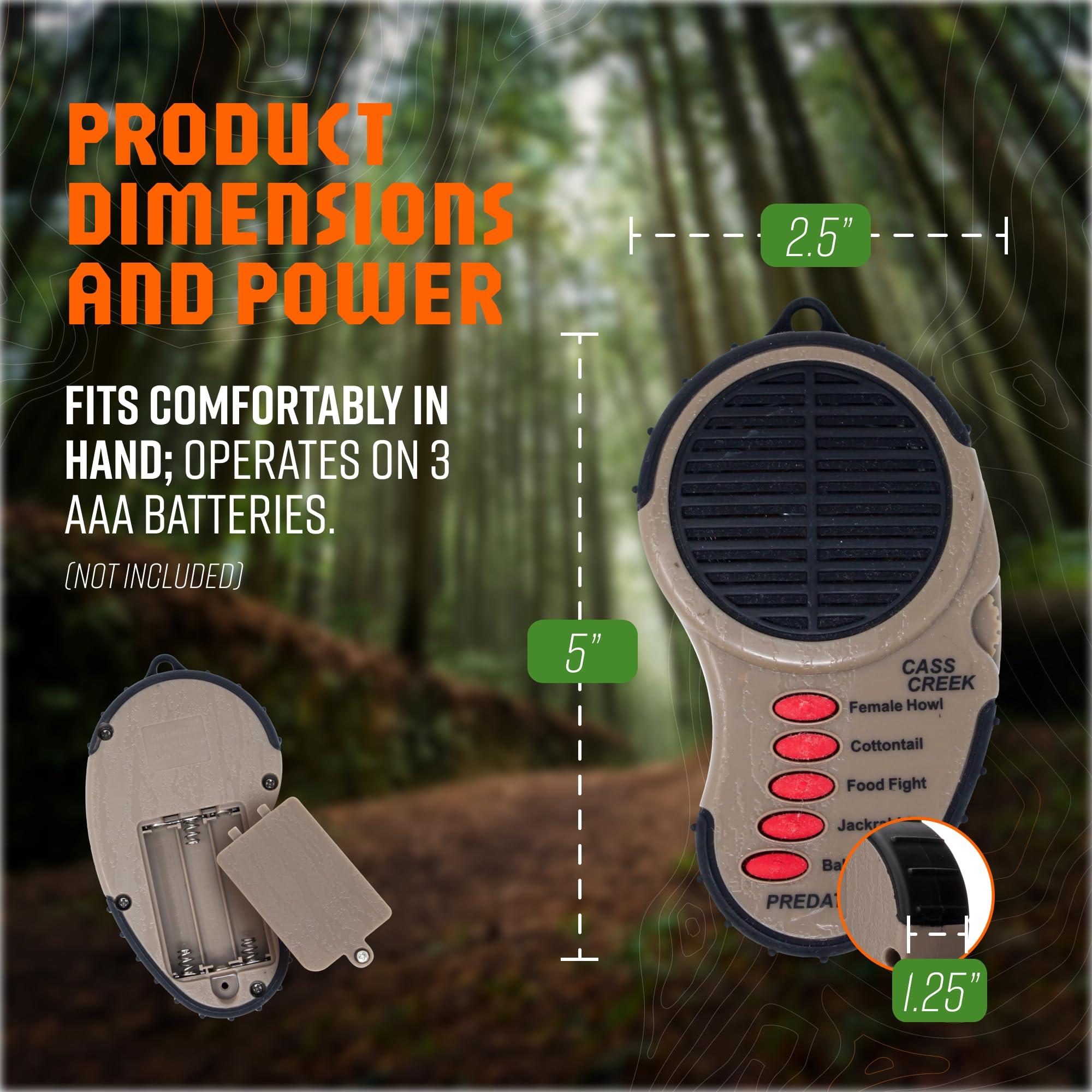 Cass Creek Cass Creek Ergo Predator Call, Handheld Electronic Game Call, CC010, Compact Design, 5 Calls In 1, Coyote Call, Expert Calls for Everyone, Brown, Black