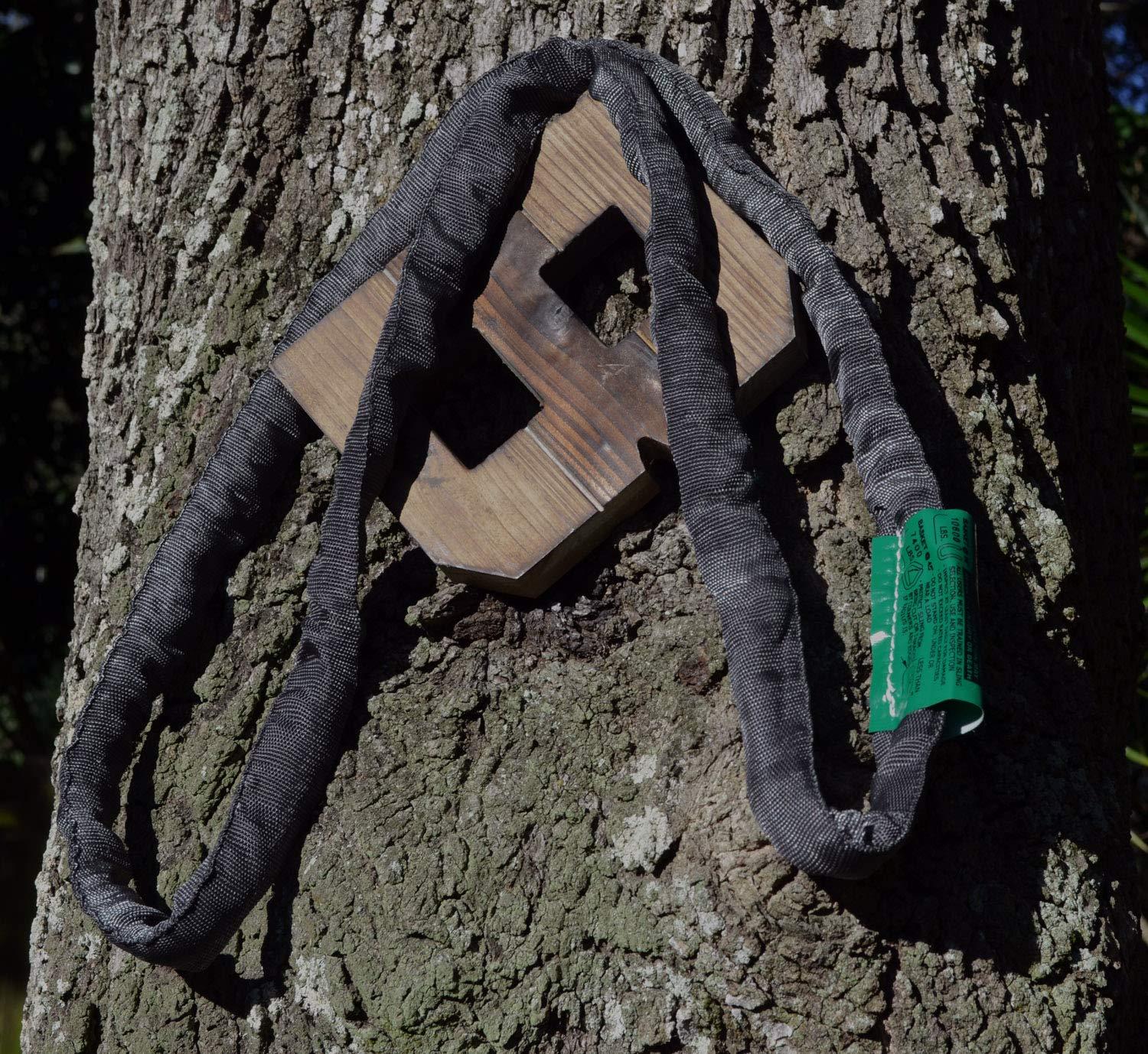 runner deer Runner Deer Black Spanset Aerial Lyra Hoop Rigging-1\'8\" Feet 5,300 lb. Vertical Capacity, Polyester Endless Round Sling Wrap Over Tree Limbs or Beams(0.5 M /1\'8\" FT