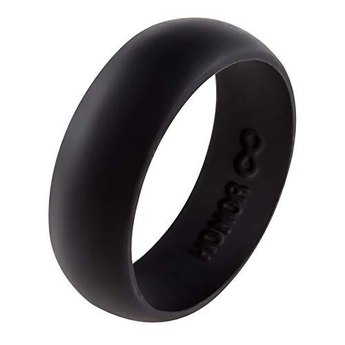 Honor Eternity Ring Honor Eternity Ring Men Silicone Ring Premium Grade Wedding-Bands for Active Men, Athletes, Comfortable Fit Jet Black (Jet Black, 12)