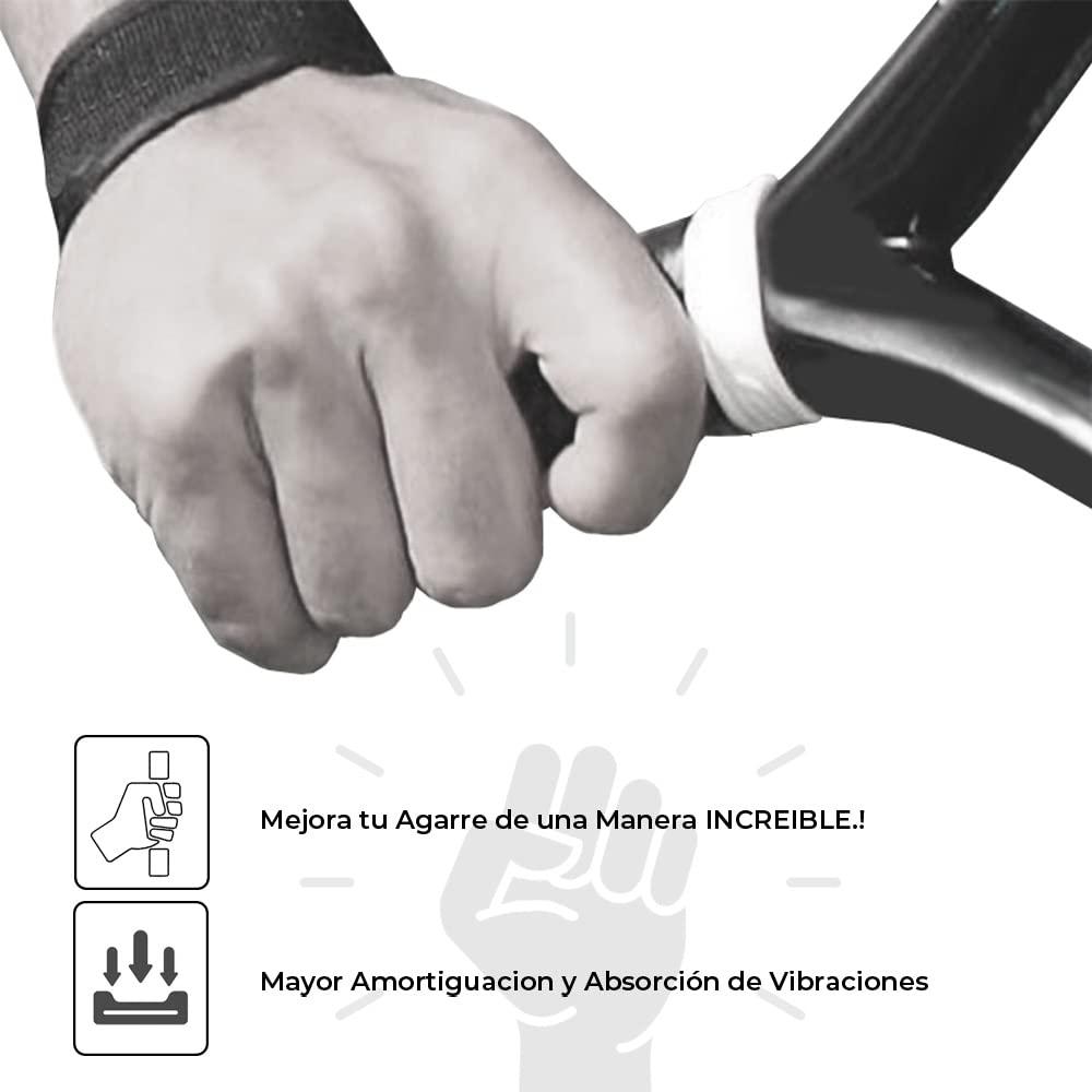 ShockOut ShockOut Dual Pro Grip + Overgrip (White/Yellow) - Combined System of Impact Absorption and Grip Improvement for Racket Sports