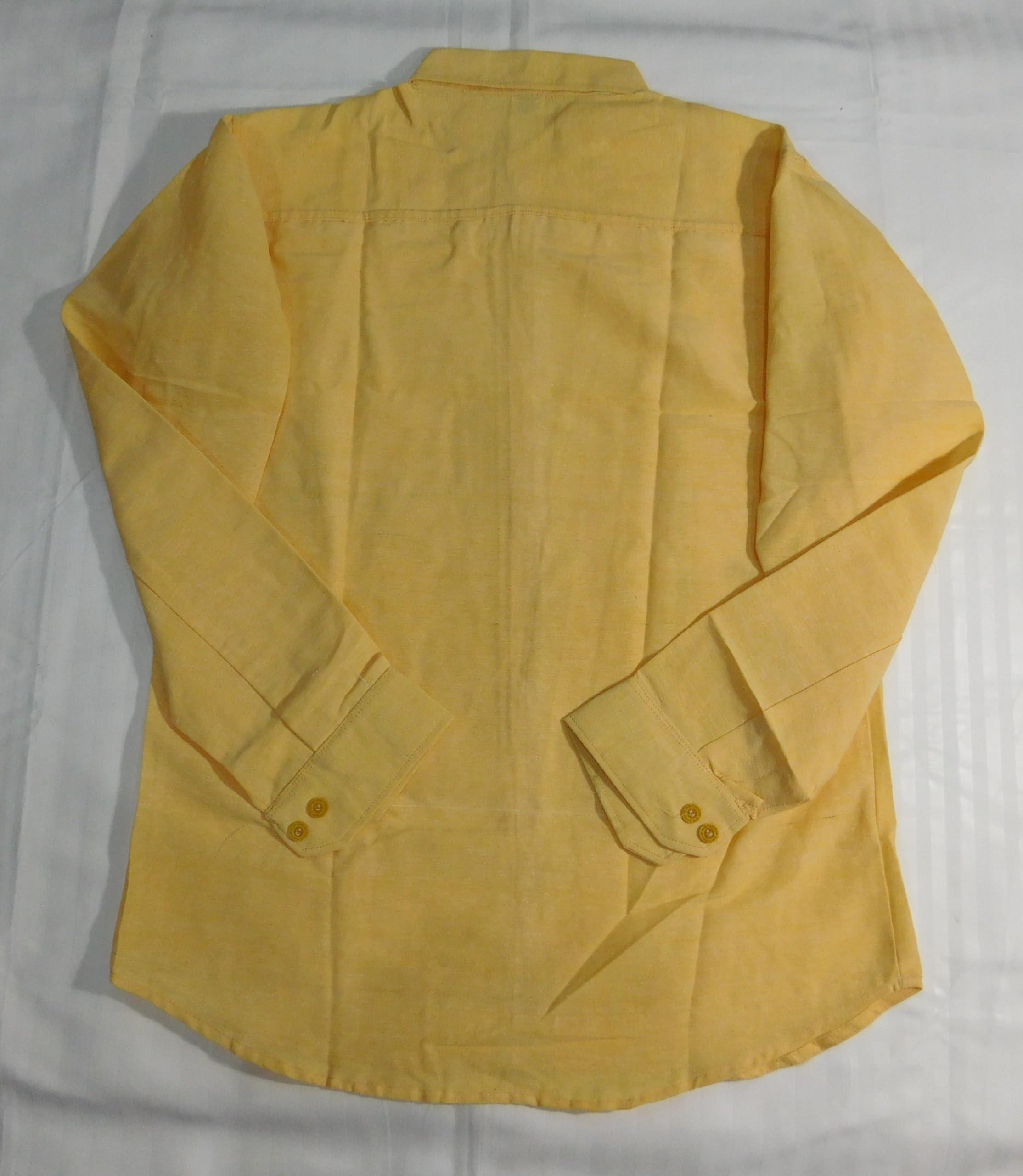 NineFit Basics NineFit Basics KHADI COTTON LONG SLEEVES SHIRTS for MEN (US, Alpha, Large, Regular, Regular, 7, YELLOW)