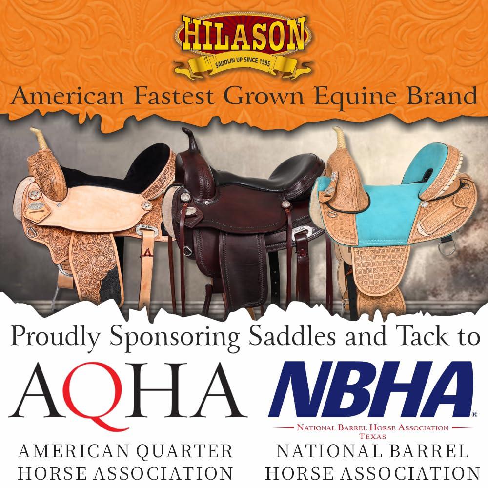 HILASON HILASON Western Horse Treeless Saddle American Leather Trail Barrel Tack | for Horses