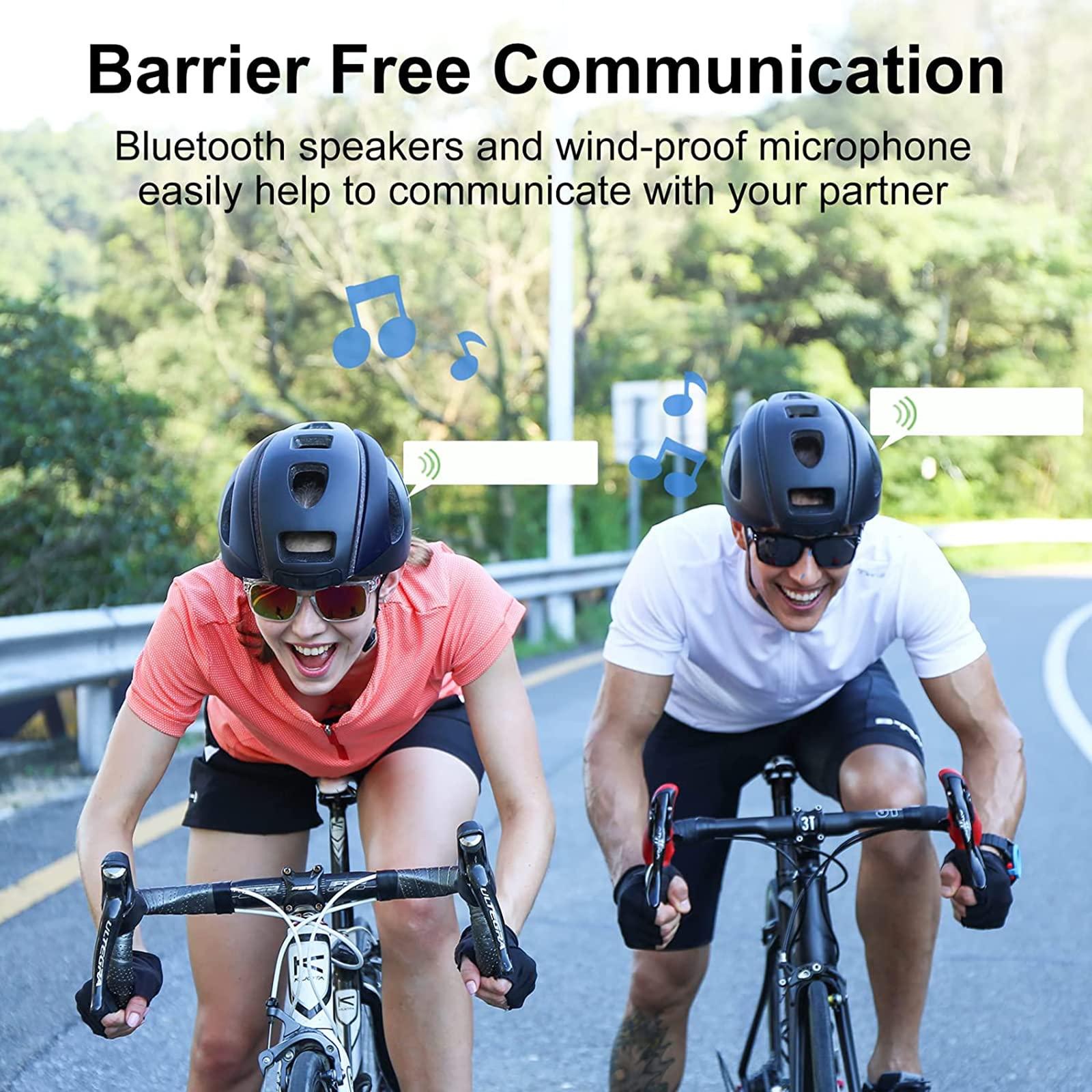 Smart4u Smart4u SH55M Smart Bluetooth Bike Helmet with Speakers & Built-in Microphone, Bike Helmet with Smart Turn Signals, Fall Detection, CE CPSC Certified, Bike Helmet with Rear Light for Adults Men Women