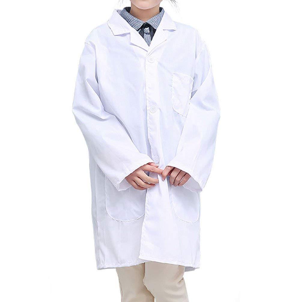 CLanItris CLanItris America Kids Unisex Lab Coat for Scientist Role Play Costume Set - Soft Touch (Small,White)