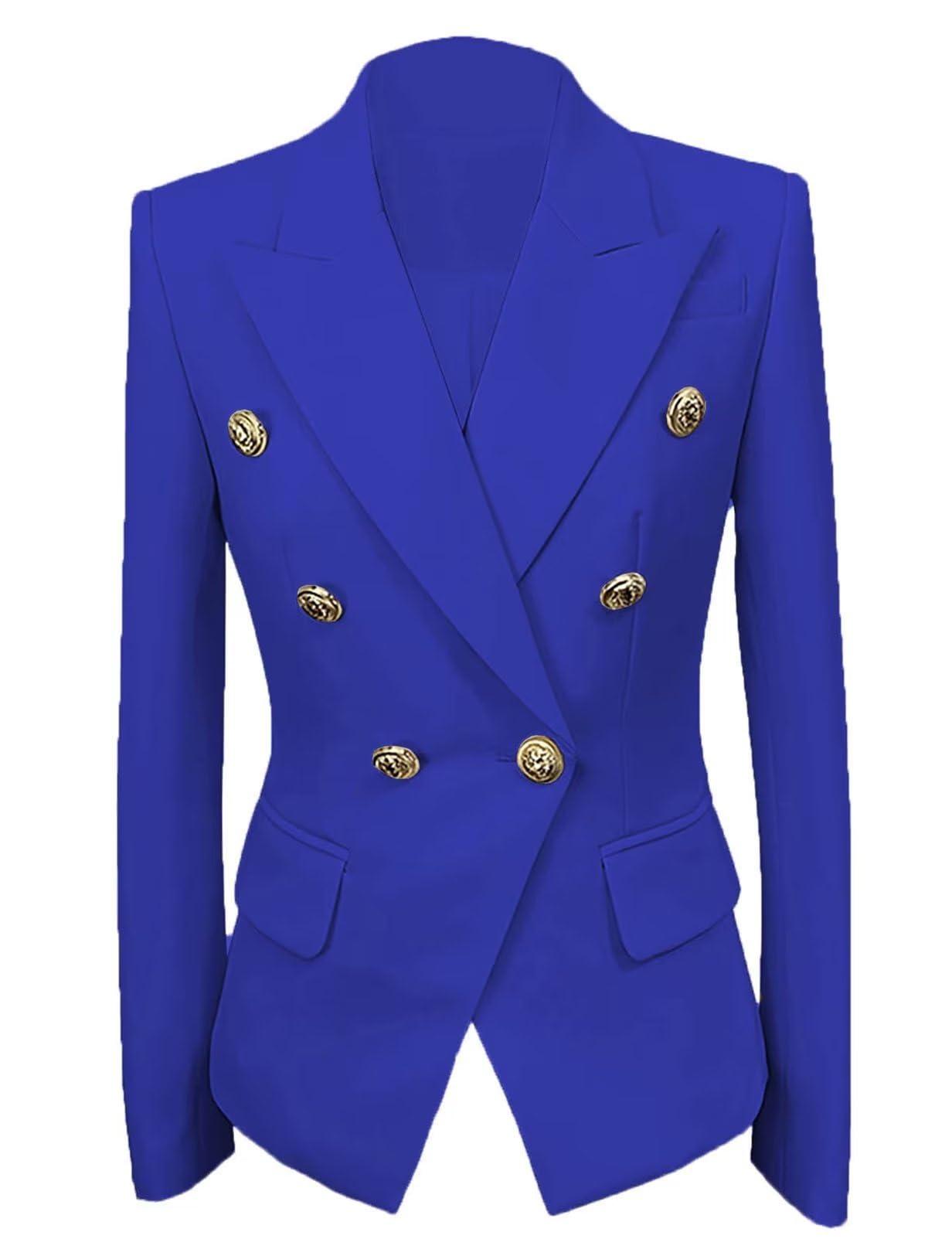 YUVUXE YUVUXE Royal Blue Blazer Jackets for Women Long Sleeve Open Front Womens Blazer Jacket Business Casual Outfits for Women 16