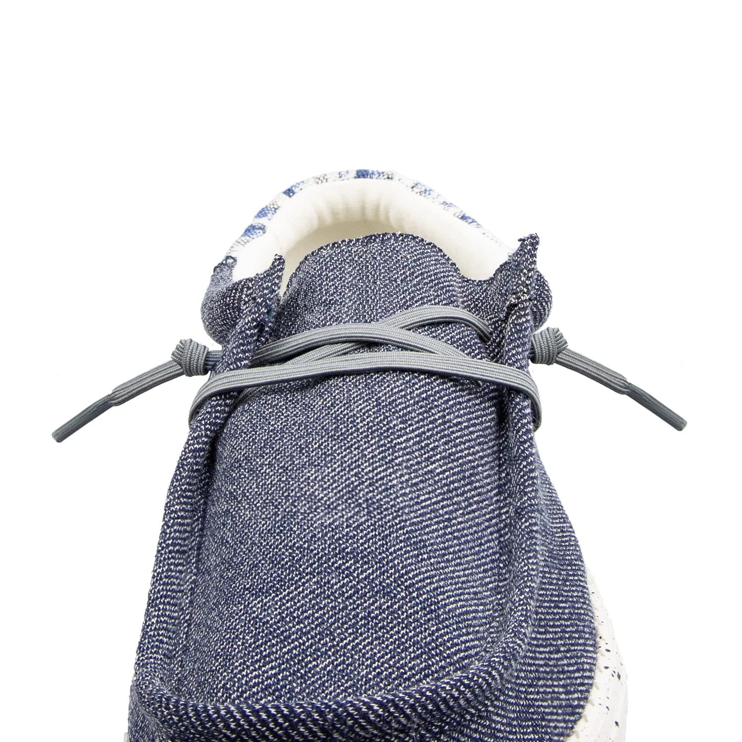 Endoto Endoto Shoelaces for Hey Dude Flat Elastic Strings Replacement Stretchy Bungee Shoes Laces(Color:Grey,Size:19Inch)