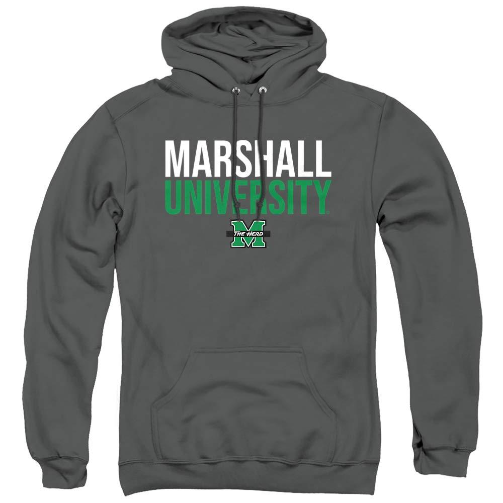 LOGOVISION Marshall University Official Stacked Unisex Adult Pull-Over Hoodie, Marshall University, Charcoal, 3X-Large