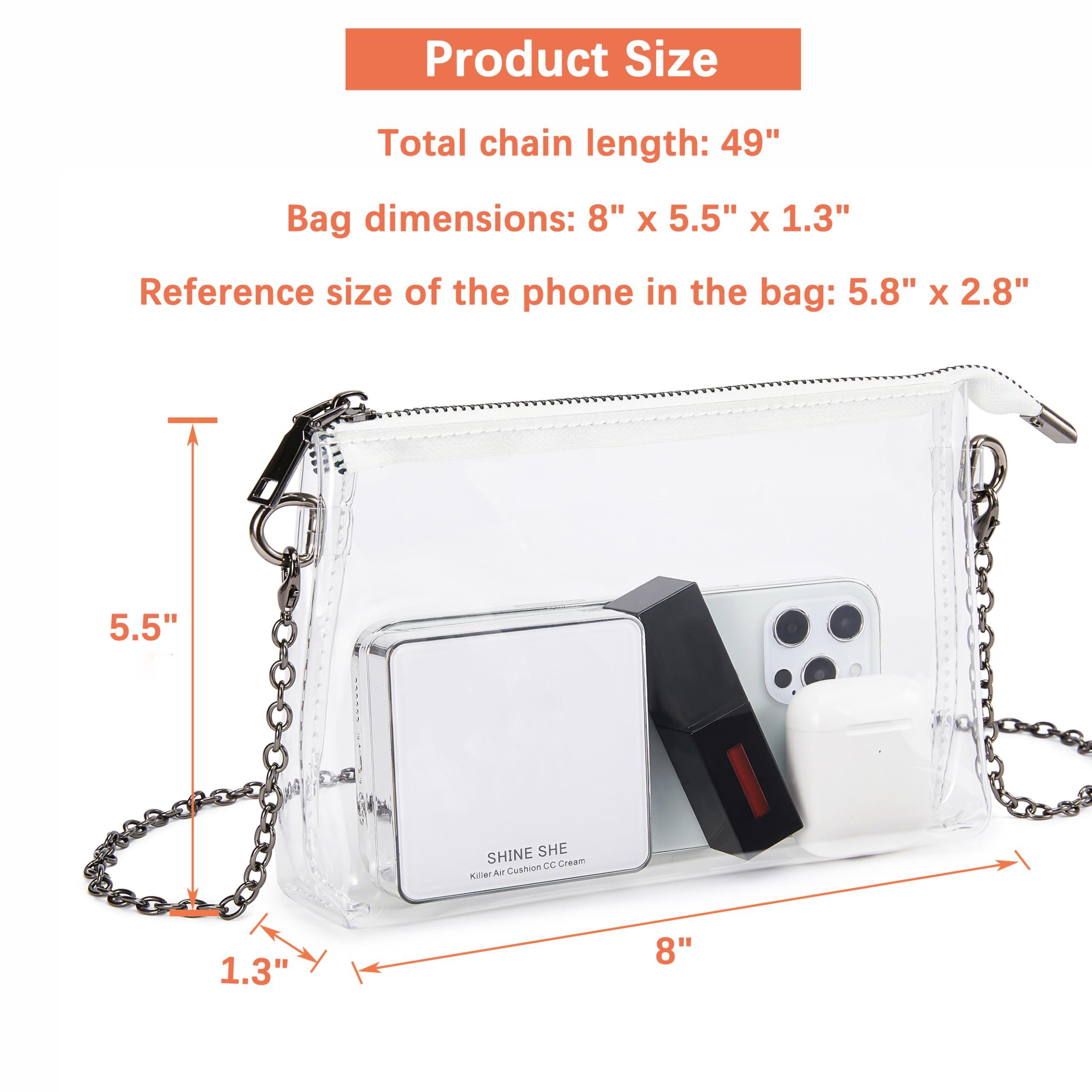 COZYOFFI COZYOFFI Clear Bag Stadium Approved: Suit for Quick Security Check - Small Transparent Purse for Women