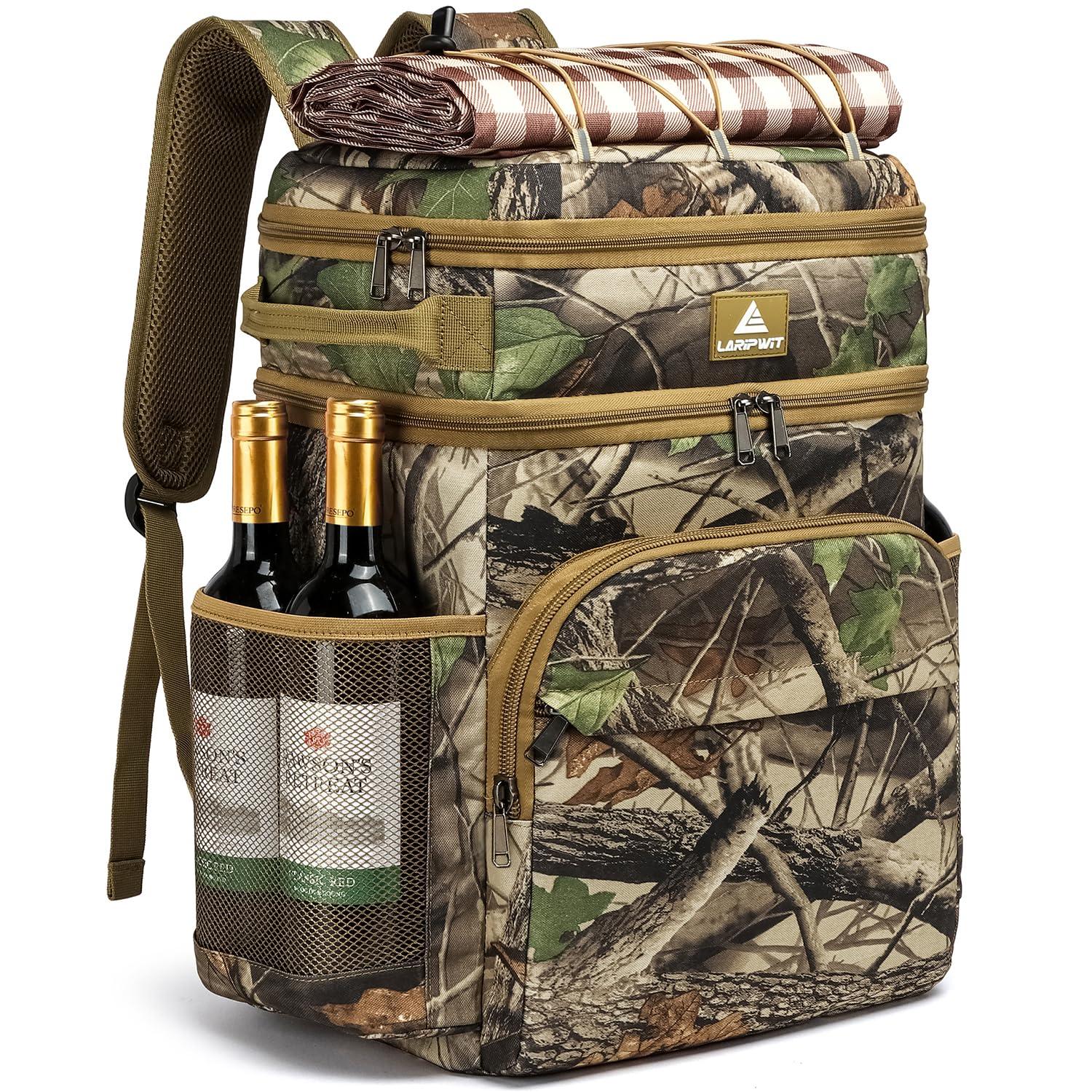 Laripwit Laripwit 54 Cans Backpack Cooler Insulated Leak-Proof Cooler Backpack Double Deck Lunch Backpack for Men Women - Perfect Soft Cooler Bag for Tactical, Camping, Picnic, Beach, Hiking