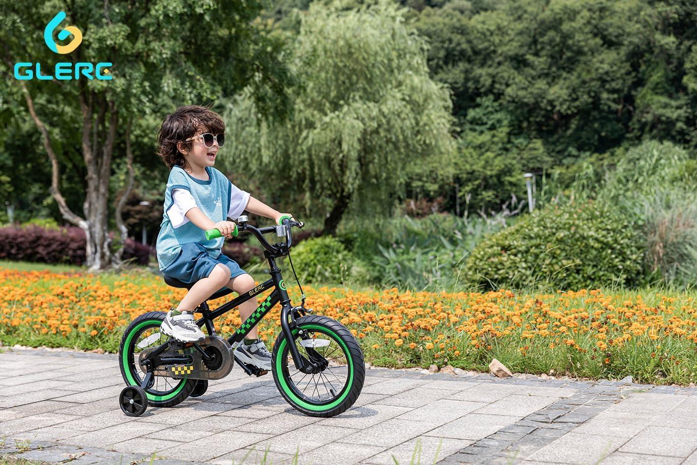 Glerc Glerc NuNu 12\" 14\" 16\" Kids Bike BMX Style for 2-7 Years Old Boys Girls, Toddler Bicycles with Training Wheels & Coaster Brake, Multiple Colors