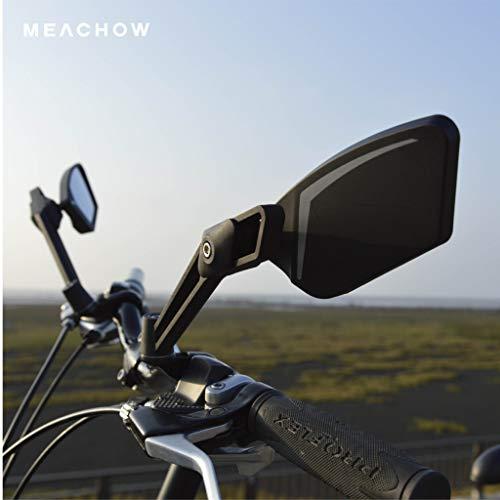 MEACHOW MEACHOW New Scratch Resistant Glass Lens,Handlebar Bike Mirror, Adjustable Safe Rearview Mirror, Bicycle Mirror (Silver Right Side) ME-003RS