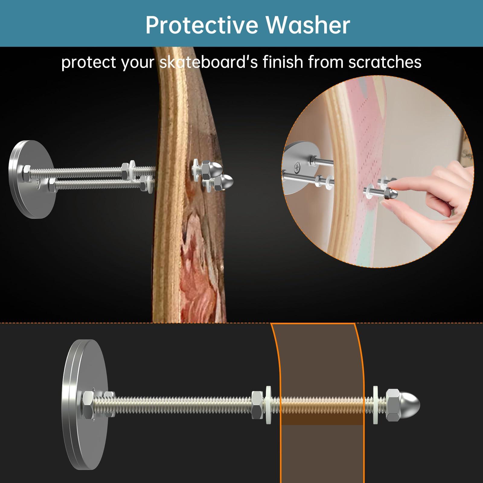 Linone Linone 10 Pcs Aluminum Skateboard Wall Mount - Skateboard Hangers for Horizontal and Vertical Display of Skateboards,Skateboard Display Racks Stand,Skateboard Storage Hanger,Sturdy and Easy