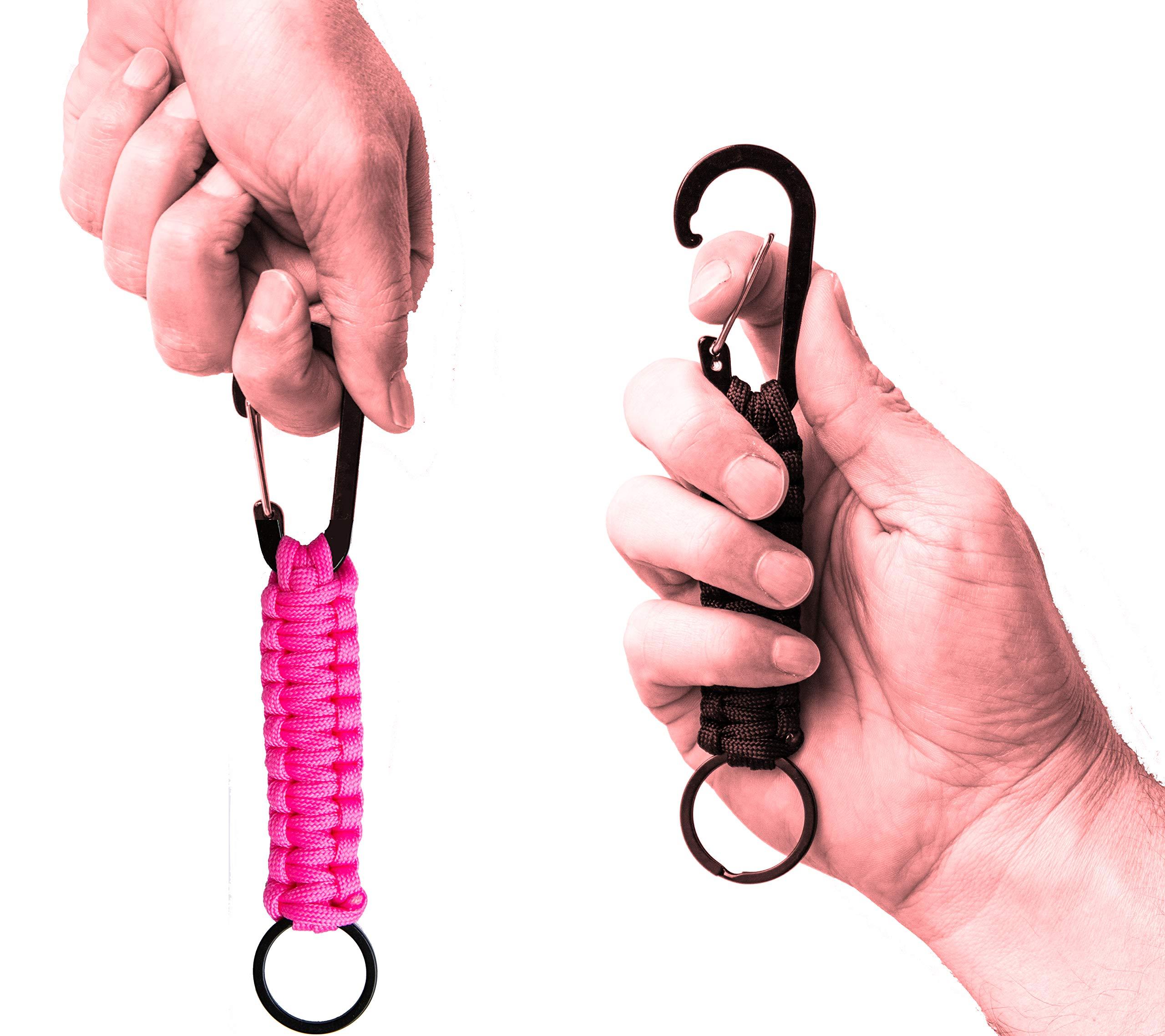 C and C Adventures C and C Adventures Carabiner Keychain Lanyard Hook with Paracord Strap Key Ring Para Cord D Locking Hanger Keyring Clip for Keys, Backpacks, Camping, Hiking, Traveling